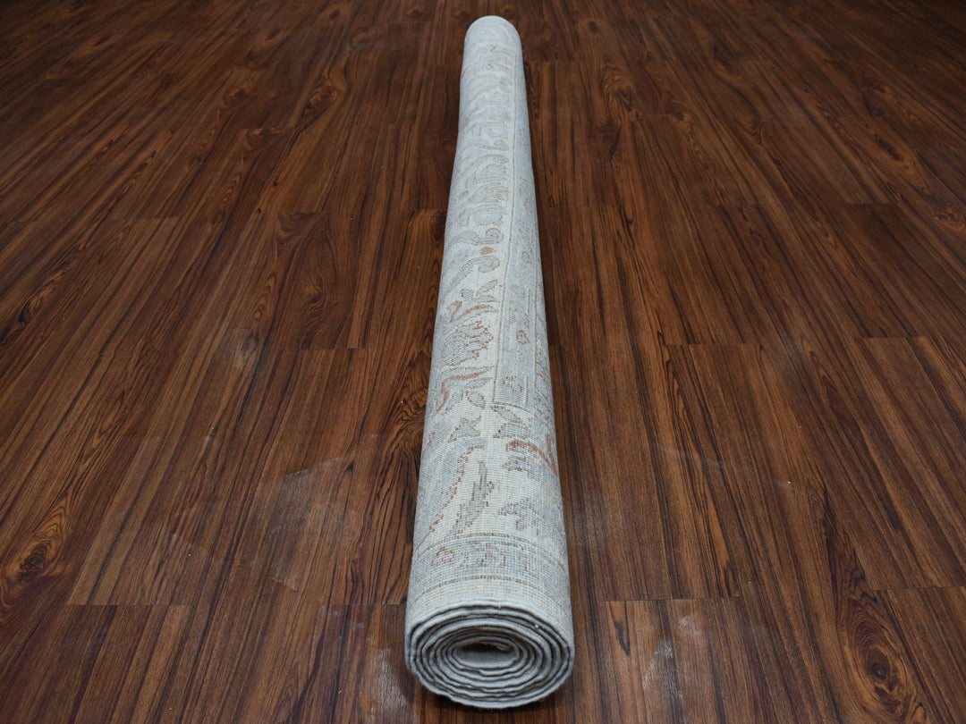 6'0" x 8'10" New Hand Knotted Grey Wool Rectangle Oriental Rug - MOA10253910