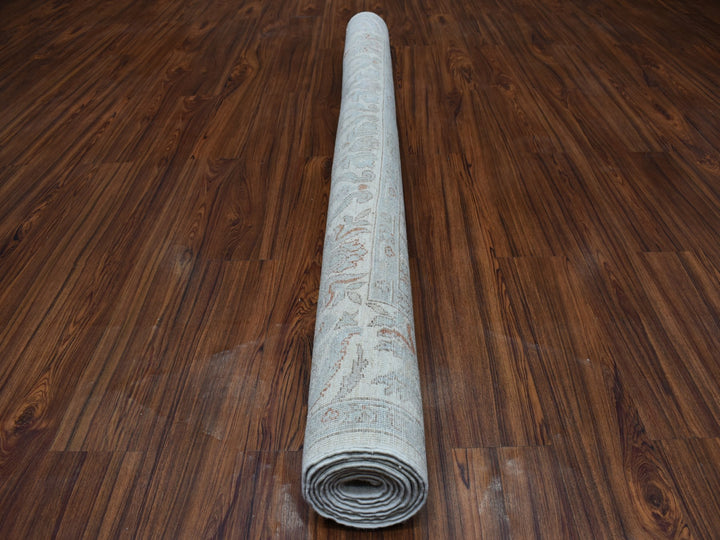 6'0" x 8'10" New Hand Knotted Grey Wool Rectangle Oriental Rug - MOA10253910