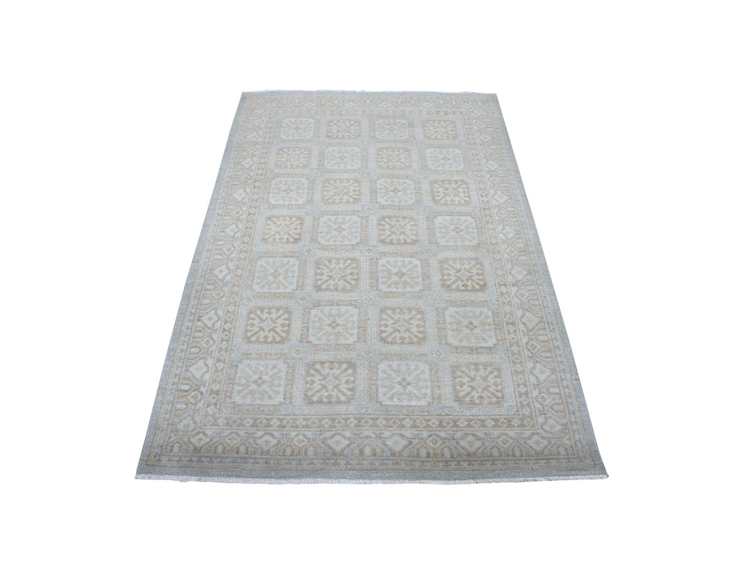 4'1" x 6'1" New Hand Knotted Blue Wool Rectangle Oriental Rug - MOA10253928