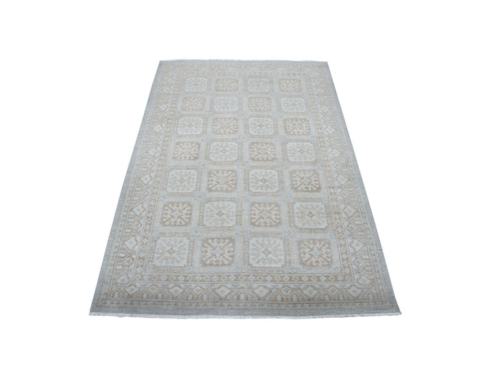 4'1" x 6'1" New Hand Knotted Blue Wool Rectangle Oriental Rug - MOA10253928