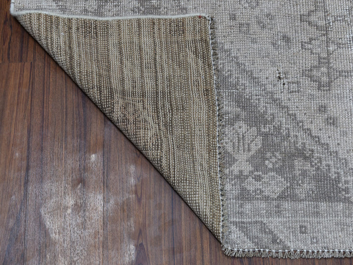 4'10" x 7'3" New Hand Knotted Brown Worn Wool Rectangle Oriental Rug - MOA10254029