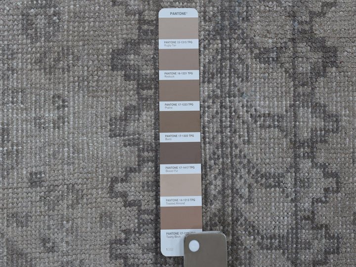 4'10" x 7'3" New Hand Knotted Brown Worn Wool Rectangle Oriental Rug - MOA10254029