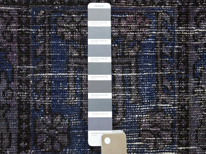 6'9" x 9'3" New Hand Knotted Grey Worn Wool Rectangle Oriental Rug - MOA10254032