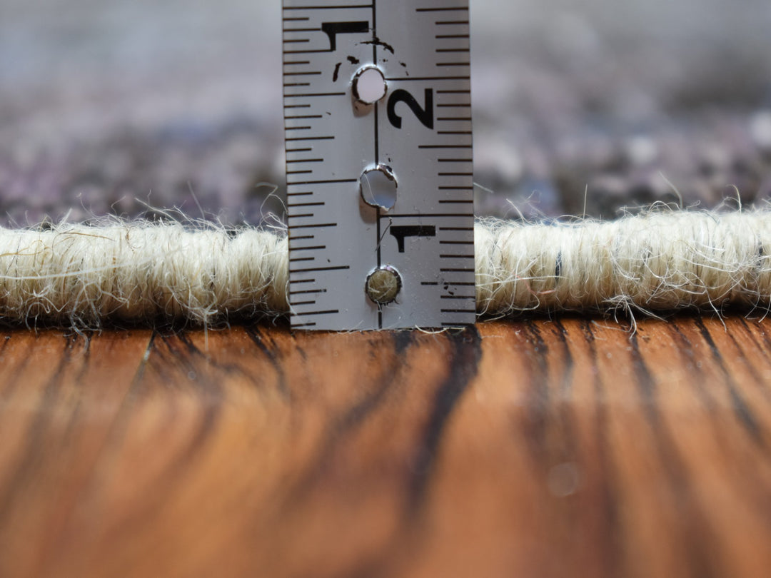 6'9" x 9'3" New Hand Knotted Grey Worn Wool Rectangle Oriental Rug - MOA10254032