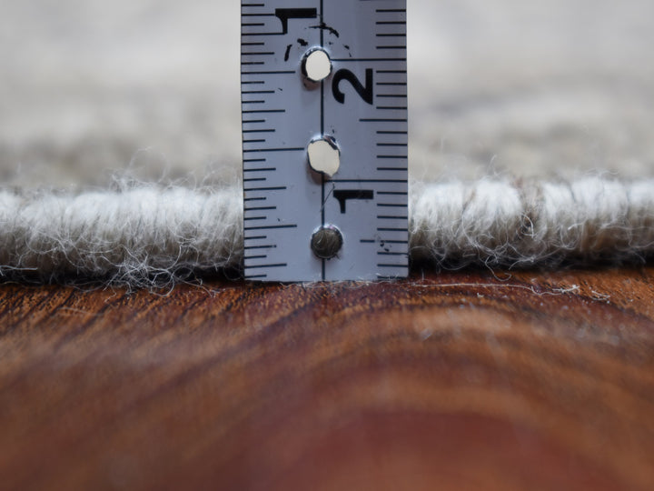 6'10" x 10'1" New Hand Knotted Grey Worn Wool Rectangle Oriental Rug - MOA10254035