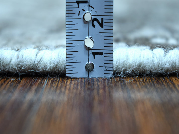 5'6" x 8'2" New Hand Knotted Grey Worn Wool Rectangle Oriental Rug - MOA10254044