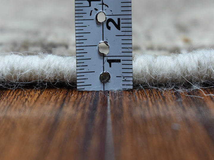 5'1" x 7'6" New Hand Knotted Beige Worn Wool Rectangle Oriental Rug - MOA10254047