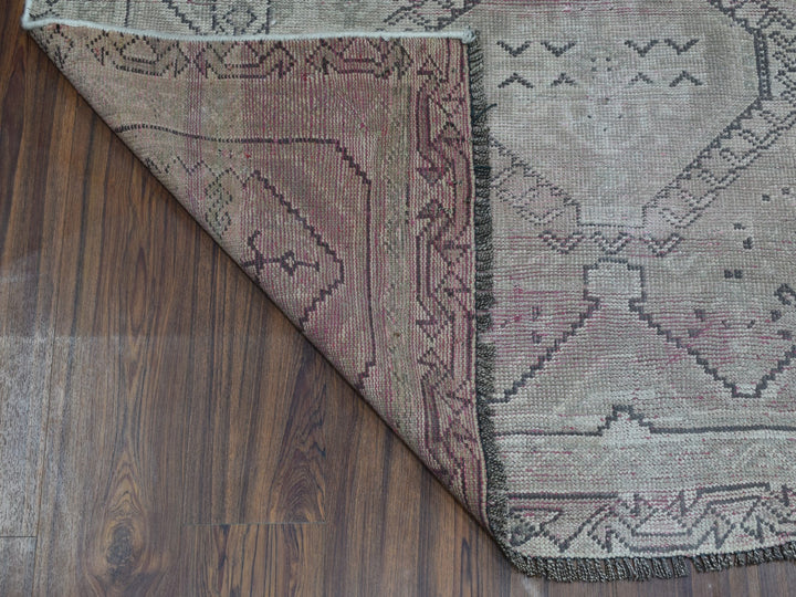 4'7" x 8'0" New Hand Knotted Grey Worn Wool Rectangle Oriental Rug - MOA10254051