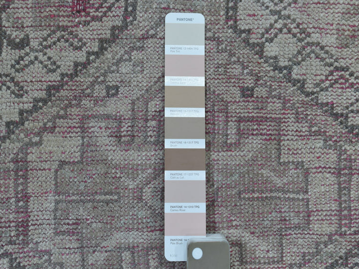 4'7" x 8'0" New Hand Knotted Grey Worn Wool Rectangle Oriental Rug - MOA10254051