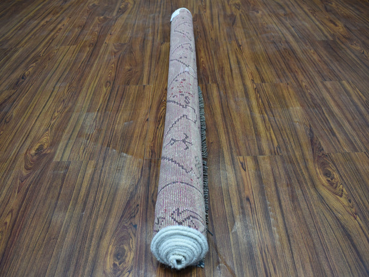 4'7" x 8'0" New Hand Knotted Grey Worn Wool Rectangle Oriental Rug - MOA10254051