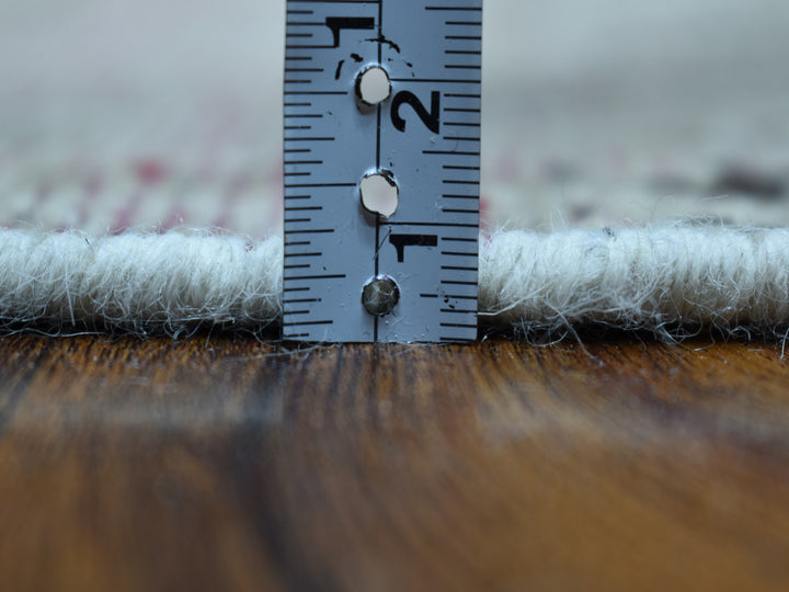 4'7" x 8'0" New Hand Knotted Grey Worn Wool Rectangle Oriental Rug - MOA10254051