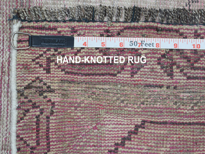 4'7" x 8'0" New Hand Knotted Grey Worn Wool Rectangle Oriental Rug - MOA10254051
