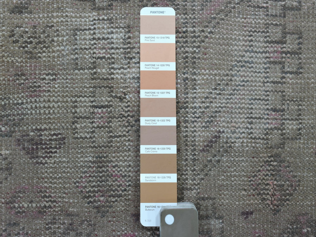 4'10" x 7'4" New Hand Knotted Grey Worn Wool Rectangle Oriental Rug - MOA10254056