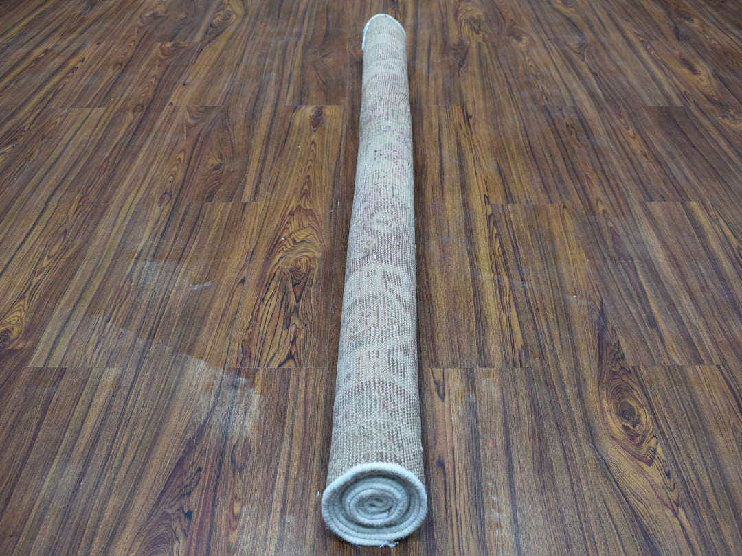 4'10" x 7'4" New Hand Knotted Grey Worn Wool Rectangle Oriental Rug - MOA10254056