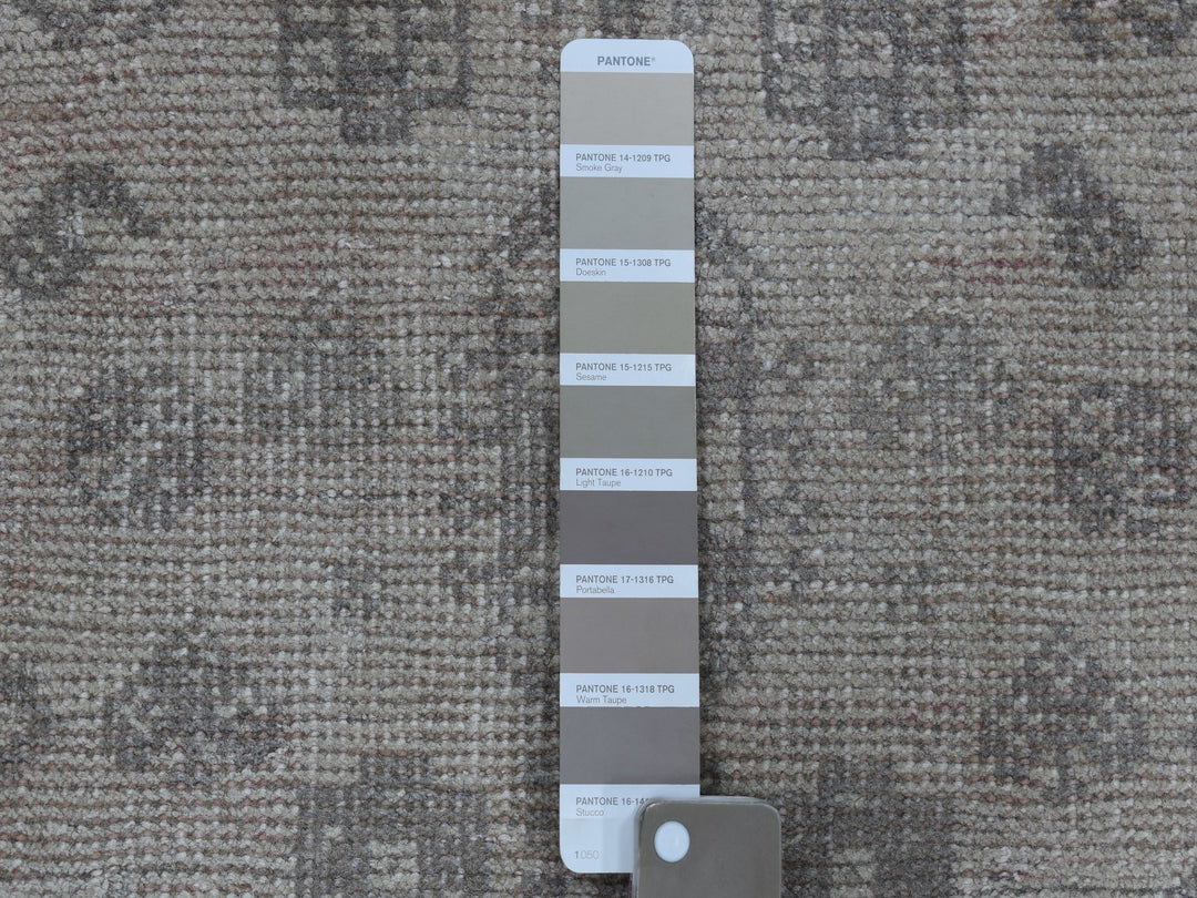 5'1" x 7'4" New Hand Knotted Grey Worn Wool Rectangle Oriental Rug - MOA10254060