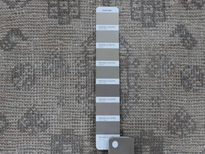 5'1" x 7'4" New Hand Knotted Grey Worn Wool Rectangle Oriental Rug - MOA10254060