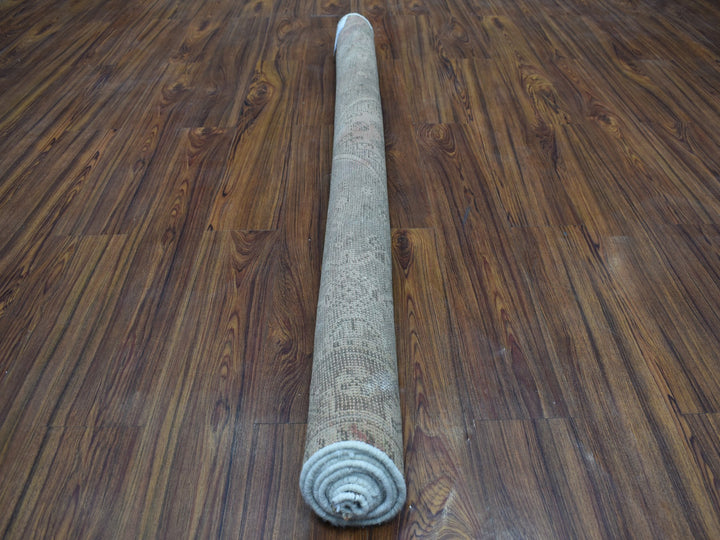 5'1" x 7'4" New Hand Knotted Grey Worn Wool Rectangle Oriental Rug - MOA10254060