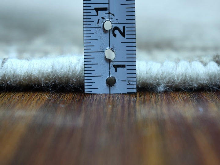 5'1" x 7'4" New Hand Knotted Grey Worn Wool Rectangle Oriental Rug - MOA10254060