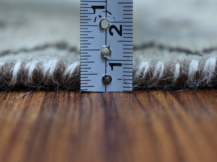 5'5" x 8'4" New Hand Knotted Beige Worn Wool Rectangle Oriental Rug - MOA10254068