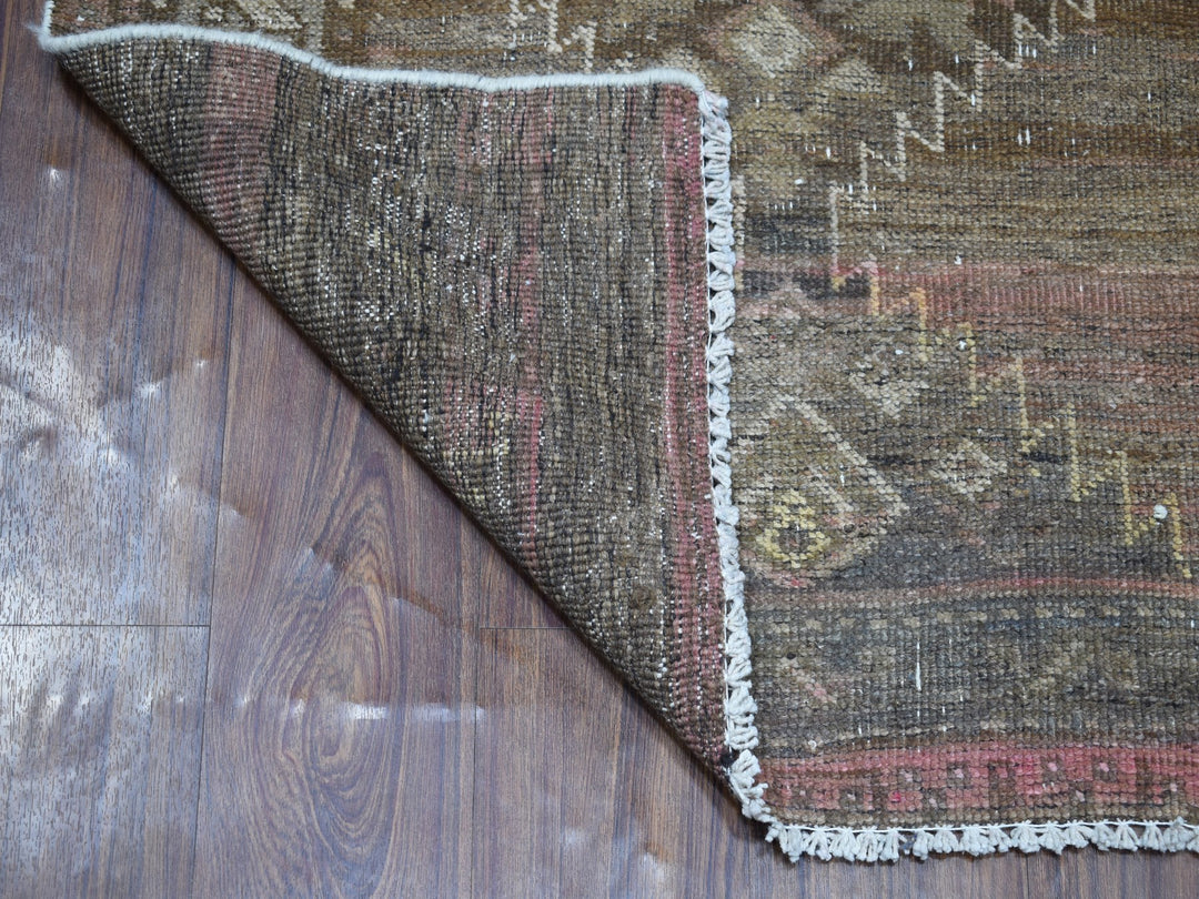 3'3" x 9'8" New Hand Knotted Grey Worn Wool Runner Oriental Rug - MOA10254087