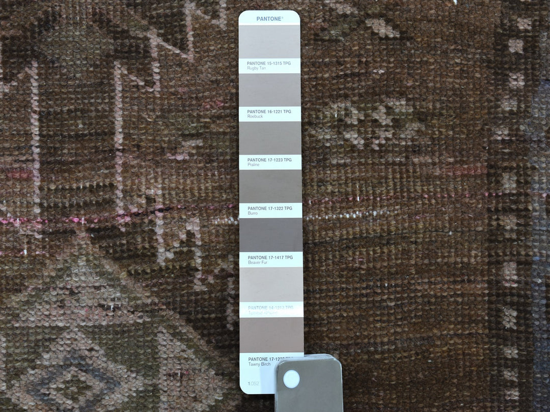 3'3" x 9'8" New Hand Knotted Grey Worn Wool Runner Oriental Rug - MOA10254087