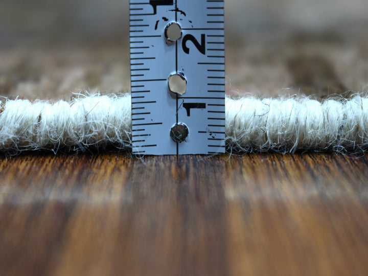 3'3" x 9'8" New Hand Knotted Grey Worn Wool Runner Oriental Rug - MOA10254087