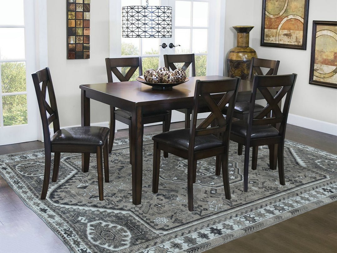 6'4" x 9'1" New Hand Knotted Grey Worn Wool Rectangle Oriental Rug - MOA10254128