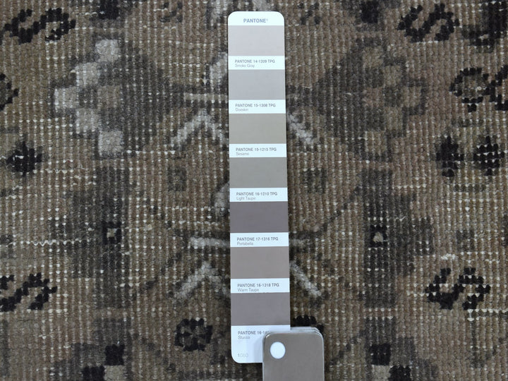 6'4" x 9'1" New Hand Knotted Grey Worn Wool Rectangle Oriental Rug - MOA10254128