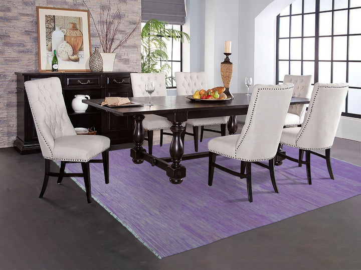 6'8" x 9'8" New Hand Woven Purple Wool Rectangle Oriental Rug - MOA10254213