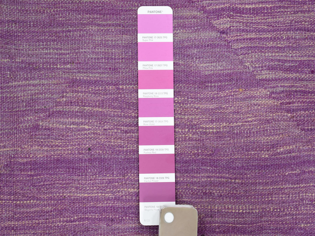 6'8" x 9'8" New Hand Woven Purple Wool Rectangle Oriental Rug - MOA10254213