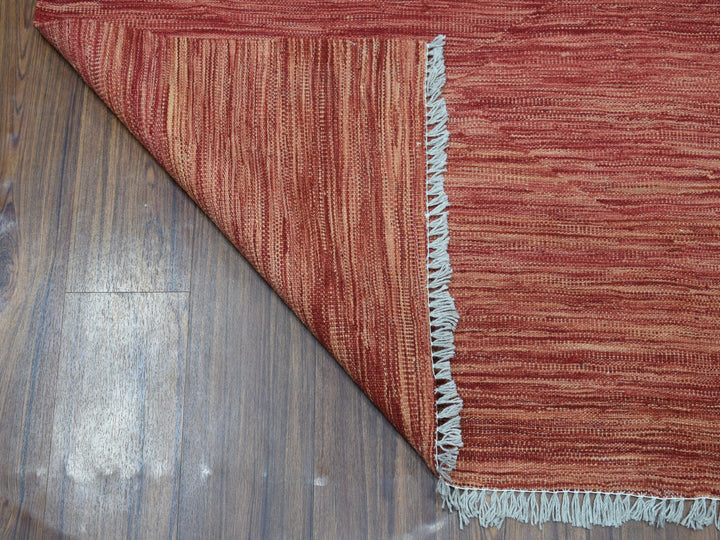 5'1" x 6'7" New Hand Woven Red Wool Rectangle Oriental Rug - MOA10254223