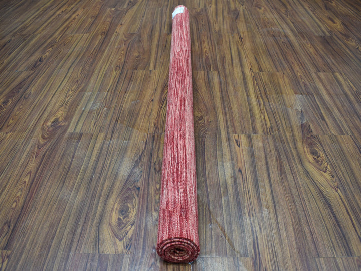 5'1" x 6'7" New Hand Woven Red Wool Rectangle Oriental Rug - MOA10254223