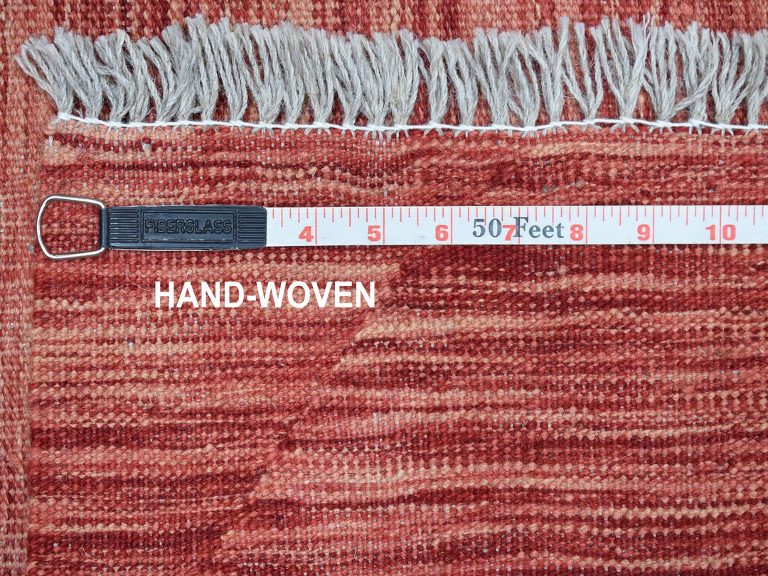 5'1" x 6'7" New Hand Woven Red Wool Rectangle Oriental Rug - MOA10254223