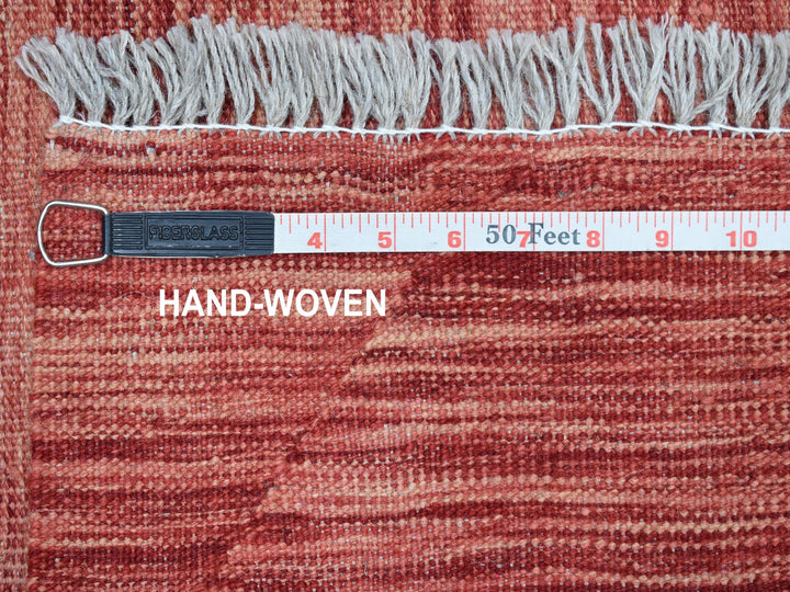 5'1" x 6'7" New Hand Woven Red Wool Rectangle Oriental Rug - MOA10254223