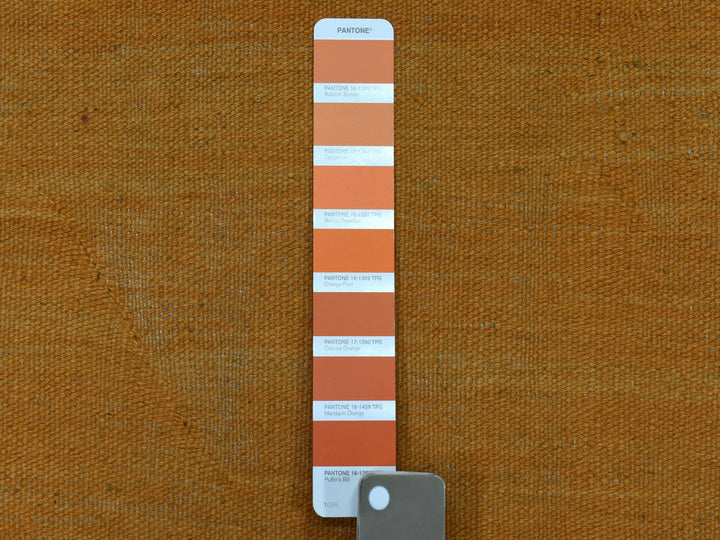 5'0" x 6'6" New Hand Woven Orange Wool Rectangle Oriental Rug - MOA10254225