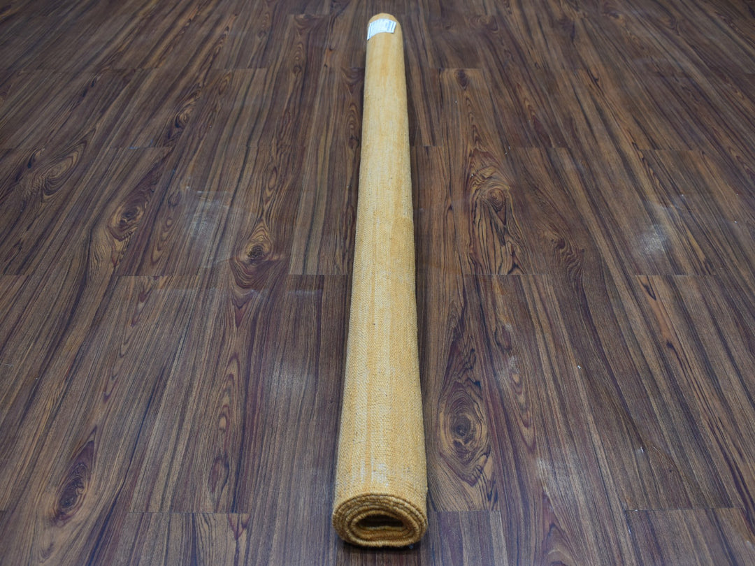 5'0" x 6'6" New Hand Woven Orange Wool Rectangle Oriental Rug - MOA10254225