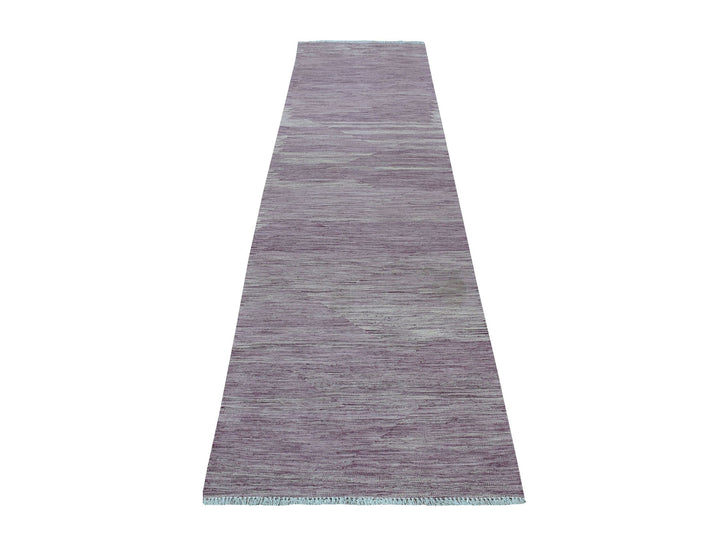 2'8" x 10'0" New Hand Woven Purple Wool Runner Oriental Rug - MOA10254248