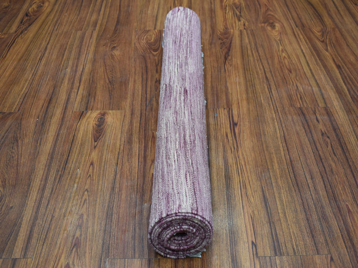 2'8" x 10'0" New Hand Woven Purple Wool Runner Oriental Rug - MOA10254248