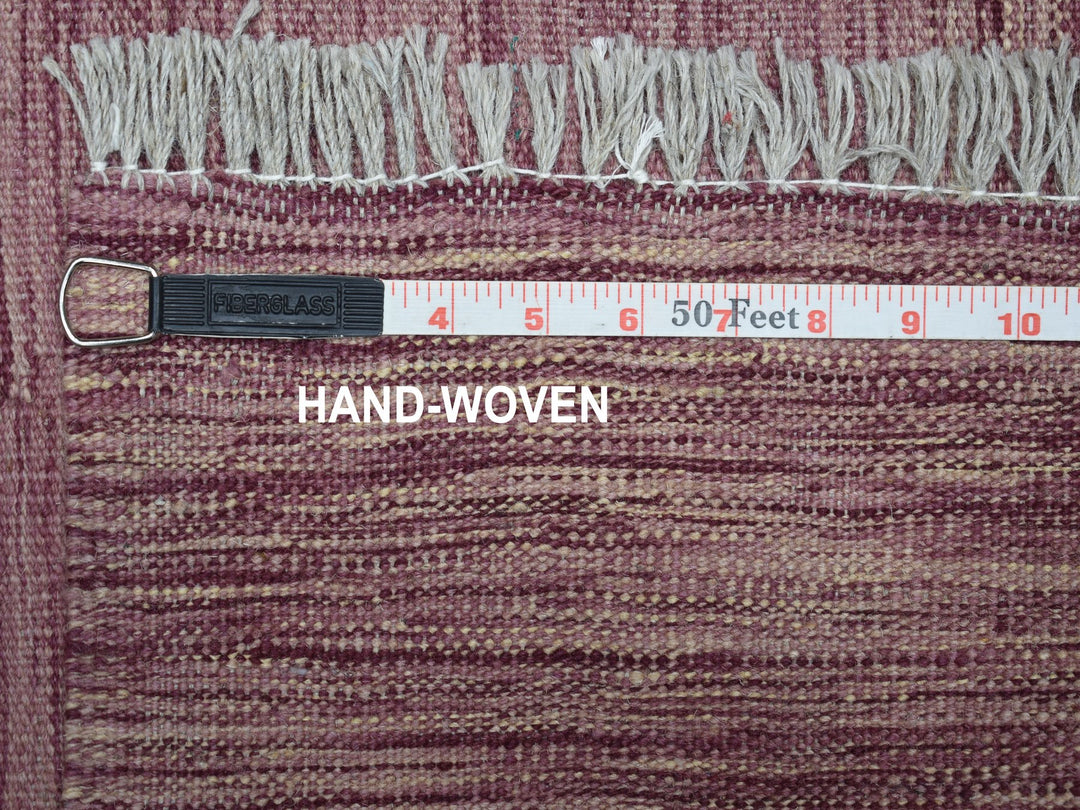 2'8" x 10'0" New Hand Woven Purple Wool Runner Oriental Rug - MOA10254248