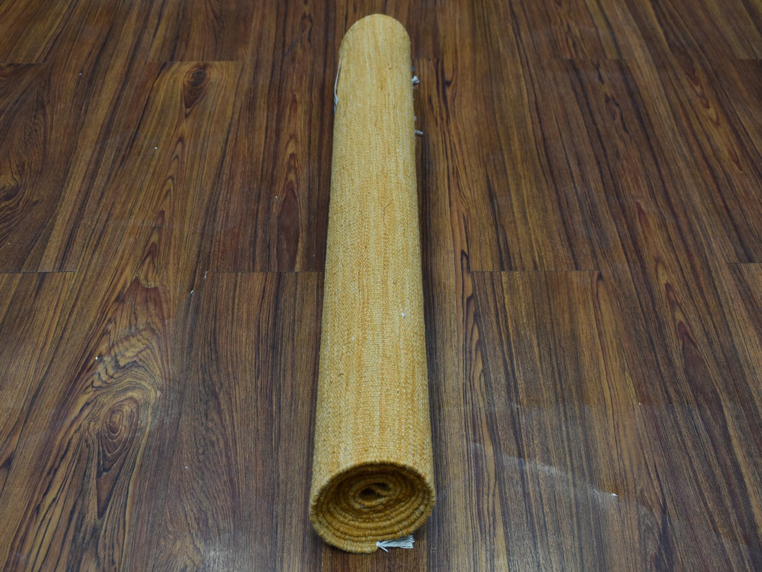 2'3" x 6'4" New Hand Knotted Yellow Wool Runner Oriental Rug - MOA10254249