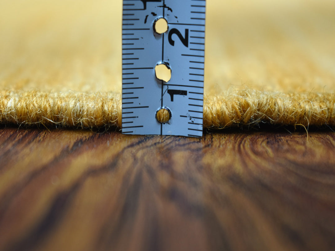 2'3" x 6'4" New Hand Knotted Yellow Wool Runner Oriental Rug - MOA10254249