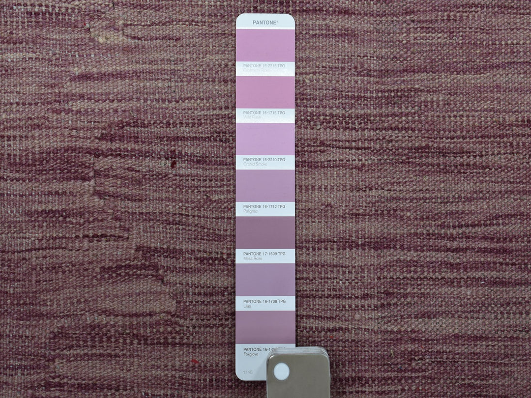 2'8" x 16'0" New Hand Woven Purple Wool Runner Oriental Rug - MOA10254253