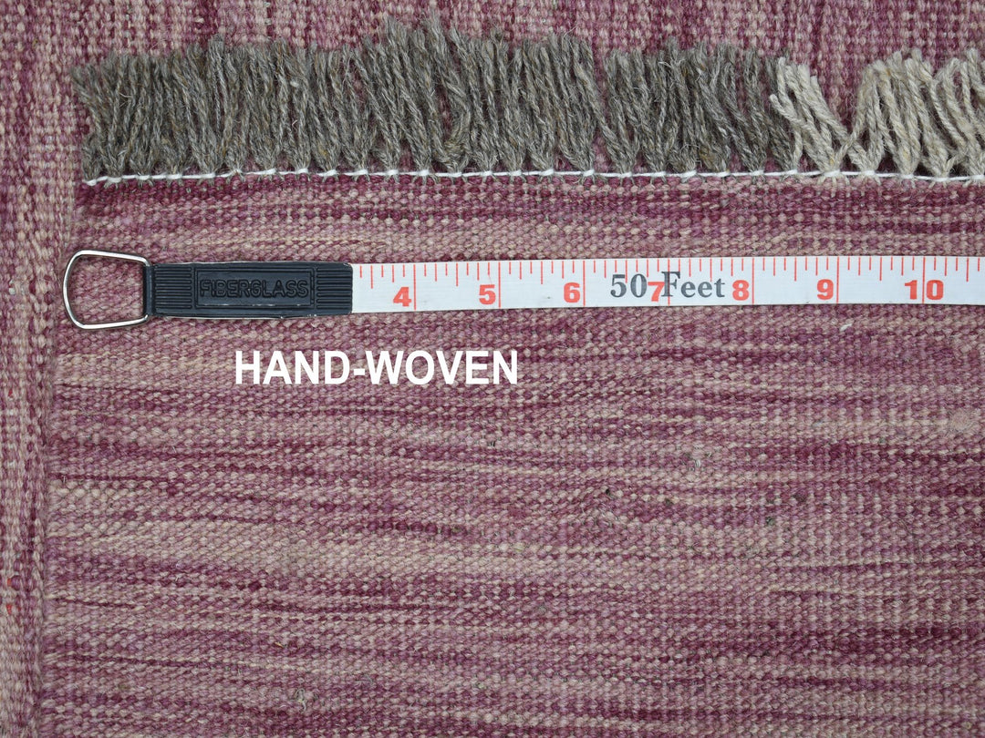 2'8" x 16'0" New Hand Woven Purple Wool Runner Oriental Rug - MOA10254253