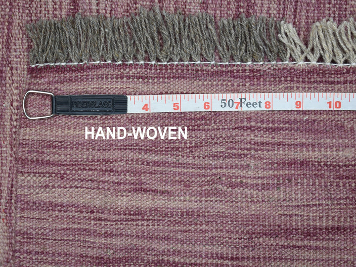 2'8" x 16'0" New Hand Woven Purple Wool Runner Oriental Rug - MOA10254253