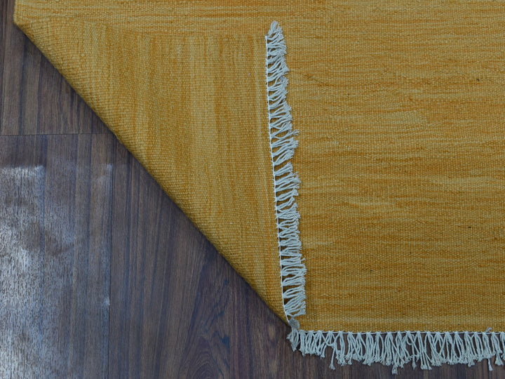 2'8" x 3'8" New Hand Woven Yellow Wool Rectangle Oriental Rug - MOA10254258