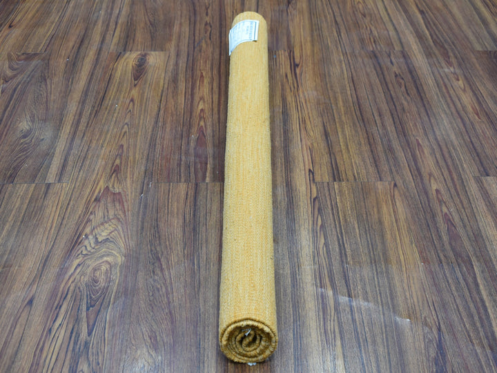 2'8" x 3'8" New Hand Woven Yellow Wool Rectangle Oriental Rug - MOA10254258