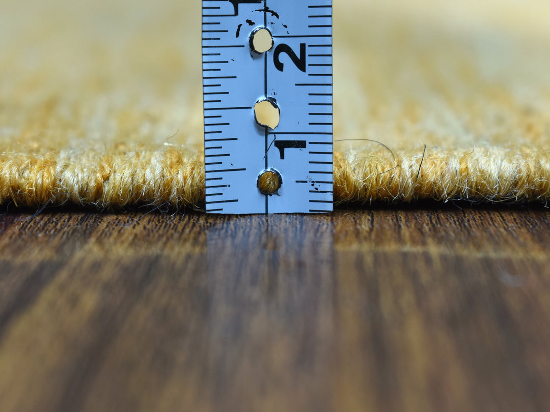 2'8" x 3'8" New Hand Woven Yellow Wool Rectangle Oriental Rug - MOA10254258