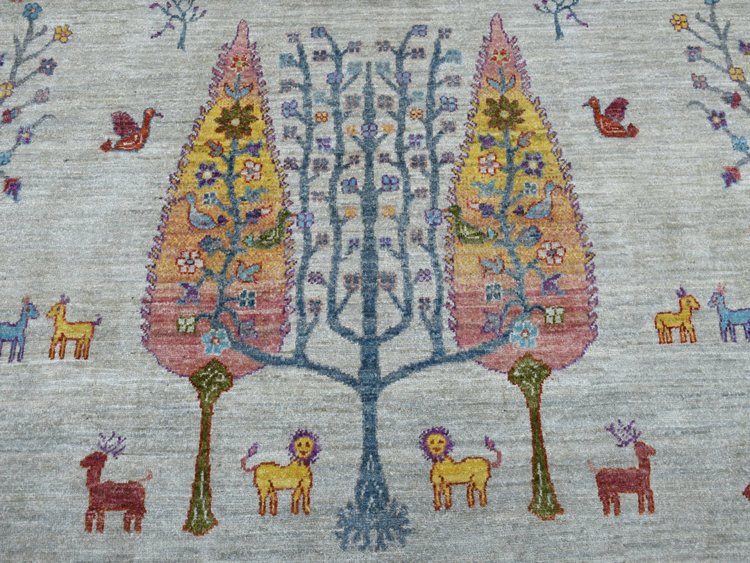 11'7" x 14'8" New Hand Knotted Grey Wool Rectangle Oriental Rug - MOA10254281