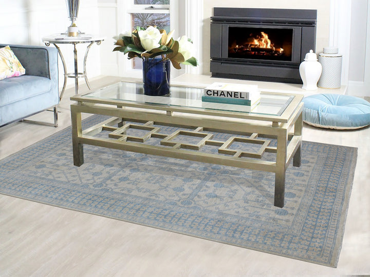 5'10" x 9'1" New Hand Knotted Ivory Wool Rectangle Oriental Rug - MOA10254291