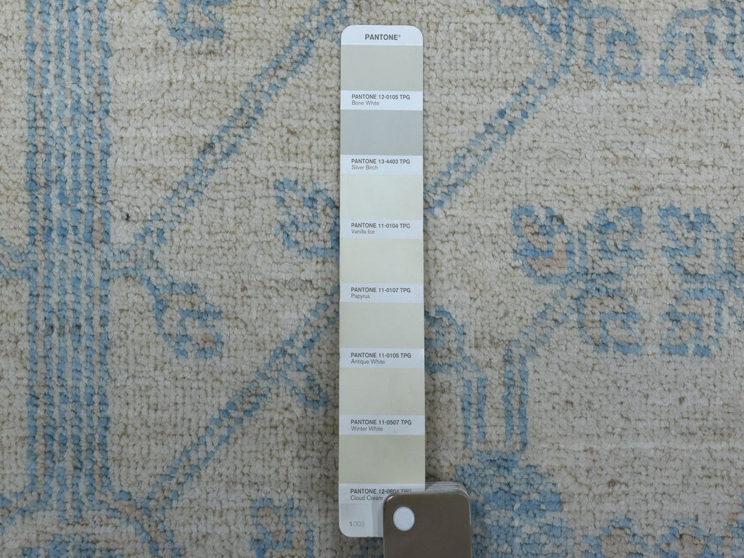 5'10" x 9'1" New Hand Knotted Ivory Wool Rectangle Oriental Rug - MOA10254291